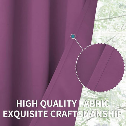 BGment Room Darkening Curtains 45 Inches Long - Grommet Thermal Insulated Drapes Window Treatment Curtains for Bedroom, 2 Panels, 38 x 45 Inch, Eggplant Purple