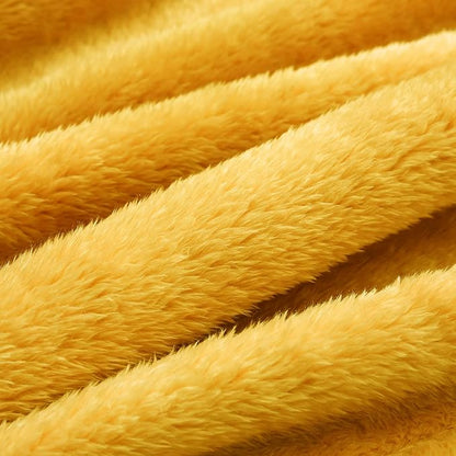 Exclusivo Mezcla Plush Fuzzy Fleece Throw Blanket, Super Soft, Fluffy and Warm Blankets for Couch, Bed, All Season Use (40x50 Inches, Mustard Yellow)