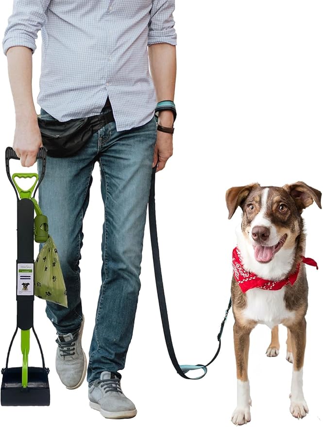 32" Pooper Scooper for Large Medium Small Dogs, Extra Long Handle Heavy Duty Poop Scoop, Foldable Dog Poop Picker Upper for Yard (Without Bag and Dispenser Attachment)-Mewly Pet