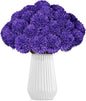 36 Pcs Purple Artificial Chrysanthemums Flowers Fake Mums Silk Vintage Ball Flower for Home Decor Indoor Floral Arrangement Table Centerpiece