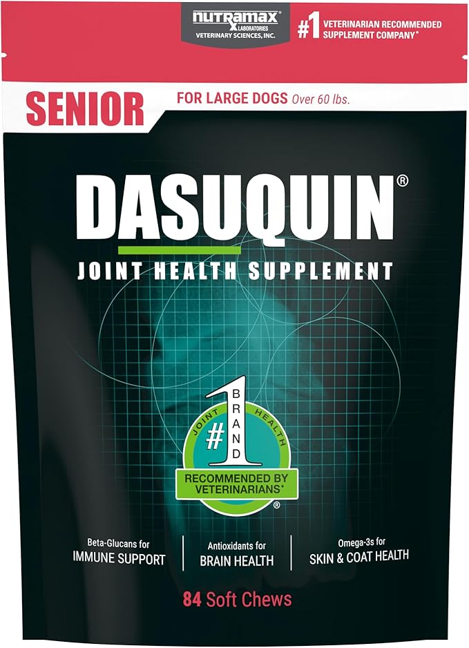Nutramax Dasuquin Joint Health Supplement for Large Senior Dogs – for Immune Support, Skin & Coat Health, and Brain Health, 84 Soft Chews-Mewly Pet