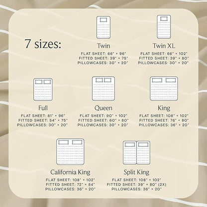 LuxClub 4 PC Full Size Sheet Set Bed Sheets, Breathable Luxury Deep Pockets Wrinkle Free Cooling Sheets Machine Washable Hotel Bedding (Full, Striped Cream)