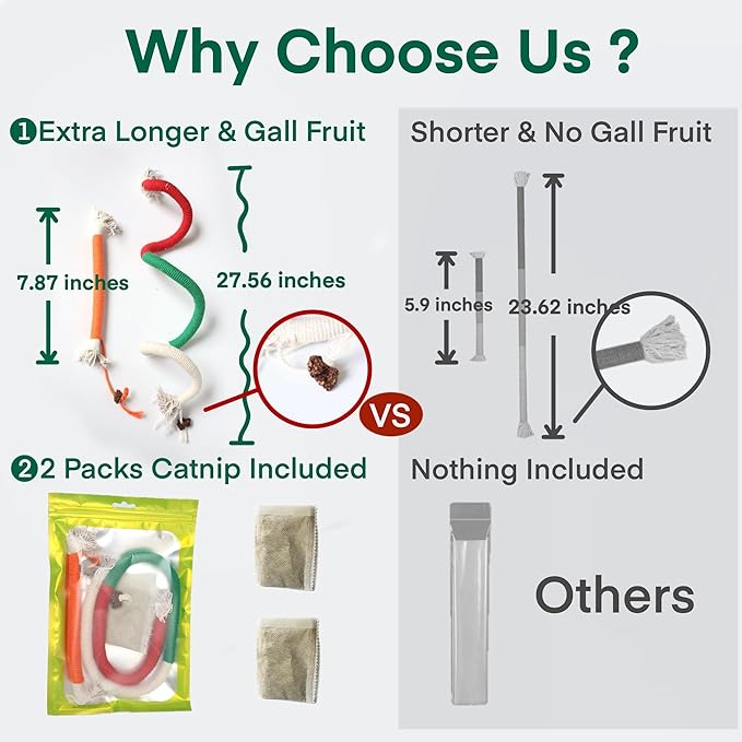 Kittens Toys，Cat Chew Toys for Indoor Cats, Catnip Toy for Teeth Cleaning, Interactive Cat Nip Teething Rope Toys for Cats Kitty, 2 Pack (27.56&7.87 inches，Plus 2 Packs of Catnip)-Mewly Pet