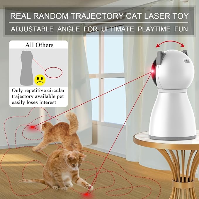 Laser Cat Toys for Indoor Cats,The 4th Generation Real Random Trajectory Motion Activated Rechargeable Automatic Cat Laser Toy,Interactive Cat Toys for Bored Indoor Adult-Mewly Pet