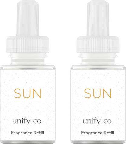 Pura & Unify Co. Home Scent Refill - Smart Home Air Diffuser - Up to 120-Hours of Luxury Fragrance per Refill - Spring & Summer Fragrance - 2 Pack, Sun