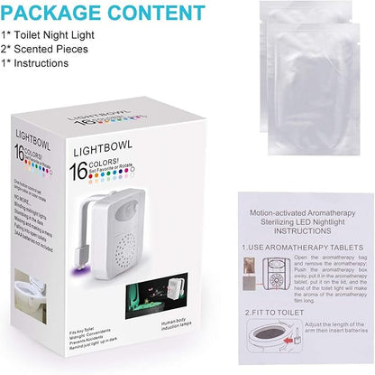 ZEZHOU Toilet Light Motion Sensor - 16 Color LED Night Lights for Toilet Bowl with Aromatherapy for Bathroom, Funny Gifts Idea for Dad Men Women Kids Teen Boys, Cool Fun Gadgets for Stocking Stuffer