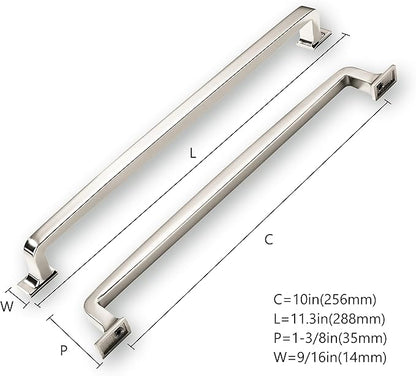 KHTUMEWARE 6 Pack 10 Inch Cabinet Handles - Polished Nickel Kitchen Pulls and Drawer Handles