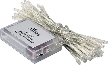Karlling Battery Operated Fairy Lights, 13ft Durable Short Clear Wire LED Twinkle String Lights for Christmas, Valentine’s Day, Halloween,Weddings, Parties, and Indoor/Outdoor Decor(Warm White)