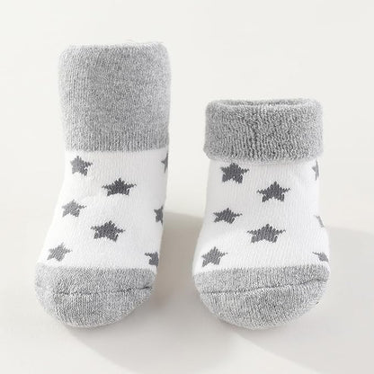 Unisex Baby Terry Socks 5-Pack for Baby boy and girl 0-12 Months Warm Cotton Socks