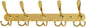 Dseap Coat Rack Wall Mounted - 5 Tri Hooks, Heavy Duty, Stainless Steel, Metal Coat Hook Rail for Coat Hat Towel Purse Robes Mudroom Bathroom Entryway,Gold