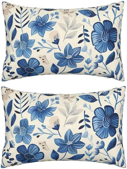 Throw Pillow Covers 28 x 35 Pillow Covers Set of 2 Couch Pillows for Living Room, Blue Throw Pillows with Invisible Zipper, Linen Accent Pillows Decorative Pillows Farmhouse Decor, Scandinavian J334