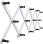 SKOLOO Hat Rack for Wall with 14 Hooks, Solid Wooden, Modern, Expandable Coat Rack Wall Mount for Coats, Hats, Bags, Baseball Caps, Black on White