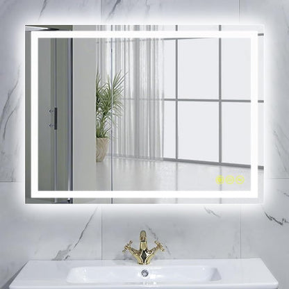 28x36 Inch Bathroom LED Mirror Lighted Bathroom Mirror LED Vanity Mirror with Lights Wall Mounted Anti-Fog Color Dimmable Mirror with Memory (Horizontal/Vertical)