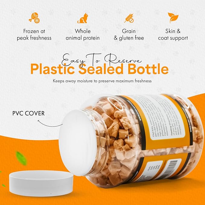 Freeze-Dried Salmon Treats for Cats & Dogs – 100% Wild Caught, Single Ingredient, High-Protein, Healthy Snack – No Additives or Preservatives – 2.6oz - Inspected & Tested in USA-Mewly Pet