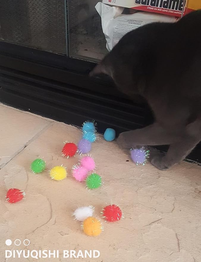 100-Pack Cat Toy Balls – Soft Fuzzy Toys for All Cats to Play and Exercise Indoors (1.5 inch, Cat Toys Pro Collection)-Mewly Pet