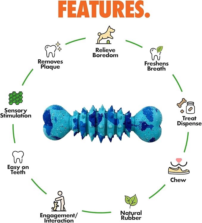 Max Fusion with Nike Grind, Arlee Spike Bone Dog Toy, Chew Toy for Play, Fetch, Tug, L-Mewly Pet