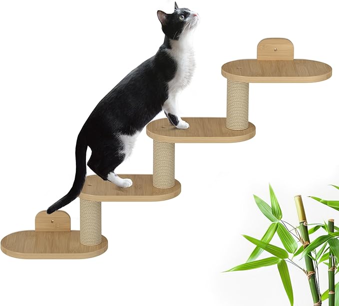 Wall-Mounted Cat Furniture for Climbing - Indoor Wooden Floating Shelves, Perches, Hammock, Bed, Bridges, Walkways - Different Models-Mewly Pet