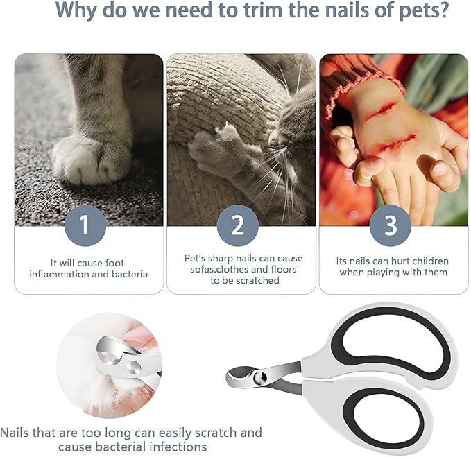 Cats & Dogs Pets Nail Clippers & Trimmers Rabbit Nail Clippers cat Nail Clippers for Indoor Cats cat Claw Clippers with Safety Guard Professional Grooming Tool for Cat Kitten-Mewly Pet