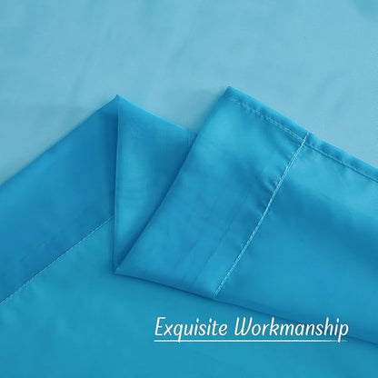 NICETOWN Bedroom Curtains for Windows 84 inch Length, Grommet Casual Voile Sheer with Light Filtering Drapes Airy & Elegant for Nursery/Living Room, Teal, Set of 2, W54 x L84