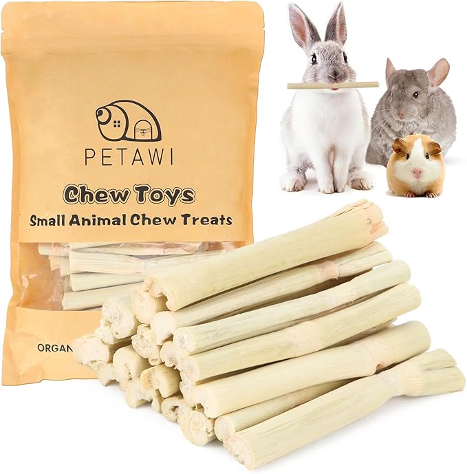 900g Sweet Bamboo Chew Sticks for Rabbits, Chinchilla Rabbit Toys Guinea Pig Chews Sticks, Natural Rabbit Bunny Molar Treats Snacks Toys for Chinchilla, Guinea Pig, Hamster Small Animals-Mewly Pet