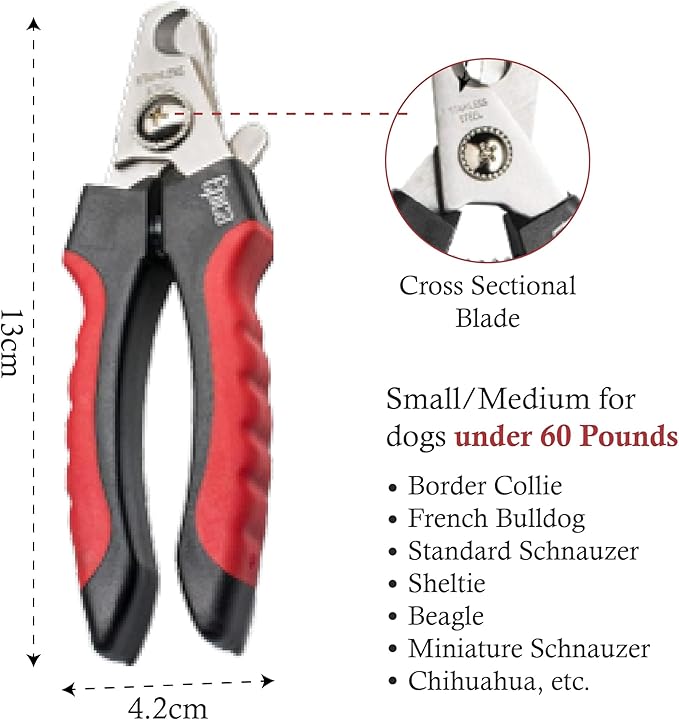 Epica Professional Dog Nail Clipper, Nail Clippers for Large Dog, Easy and Safe Grooming Clippers, Cat Claw Trimmer with Safety Guard (Small/Medium)-Mewly Pet