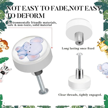 Fumete 12 Set Animal Silicone Drawer Knob, Round Cabinet Drawer Knobs Screws for Kids Dresser Nursery Closet Kitchen Cabinet