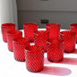 Woho Candle Holders for Votive Candles/Tealight Candles, Votive Candle Holder for Boho Home Decor, Glass Tea Lights Candle Holder for Wedding Party Christmas（24, Red