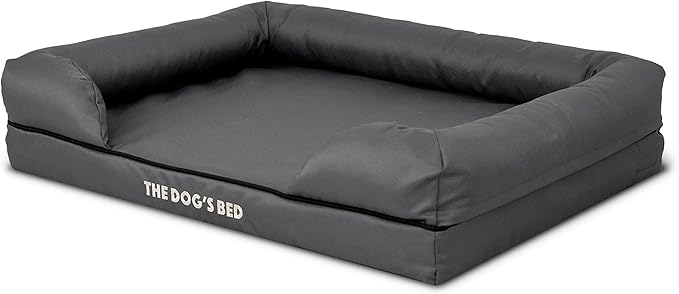 The Dog’s Bed Medium Oxford Grey 30x23.5, Memory Foam, Pain Relief: Arthritis, Hip & Elbow Dysplasia, Post Surgery, Lameness, Supportive, Calming, Waterproof Washable Cover, Veterinary Approved-Mewly Pet
