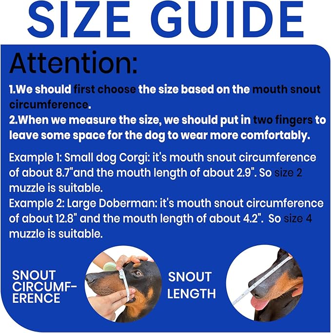 Dog Muzzle, Basket Muzzle for Small Medium Large Dogs, Anti-Biting and Chewing, Lightweight & Sturdy Cage Design,Allows Panting & Drinking, Ideal for Grooming & Training(Blue Size M)-Mewly Pet