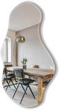 USHOWER Irregular Wall Mirror 20"x36", Frameless Wavy Mirror with Beveled & Polished Edge, Wall Mirrors Decorative for Bathroom, Bedroom, Living Room, Entryway, Cloakroom Renovation