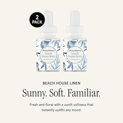 Pura & Tommy Bahama Home Scent Refill - Smart Home Air Diffuser - Up to 120-Hours of Luxury Fragrance per Refill - Spring & Summer Fragrance - 2 Pack, Beach House Linen