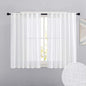 RYB HOME White Curtains for Bedroom - Linen Textured Semi Sheer Curtains Privacy for Bedroom Bathroom Kitchen Dining Office Window, 52 Wide x 45 inches Long, 2 Pcs