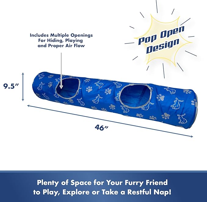 NFL Detroit Lions Cat Tunnel Tube Toy with Plush Football Catnip and Feathers Collapsible Tunnel for Cats to Play, Peek and Hide, Sporty & Fun Cat Tunnel Toy with Team Logo All-Over Design!-Mewly Pet