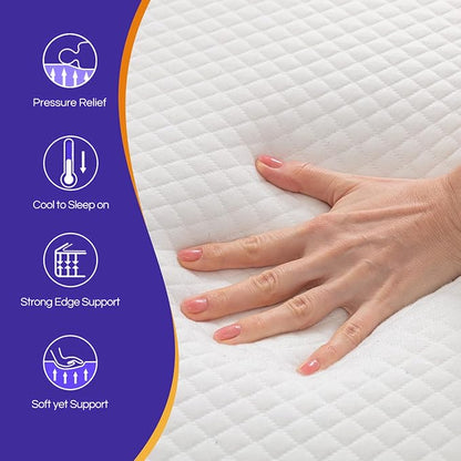 PayLessHere 6 Inch Twin XL Gel Memory Foam Mattress Fiberglass Free/CertiPUR-US Certified/Bed-in-a-Box/Cool Sleep & Comfy Support