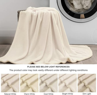 BEDELITE Fleece Blanket Twin Size Beige Throw Blankets for Couch & Bed, Luxury Plush Cozy Fuzzy Blanket 60x80 inches, Super Soft Warm Lightweight Throw Blanket for Travel Camping