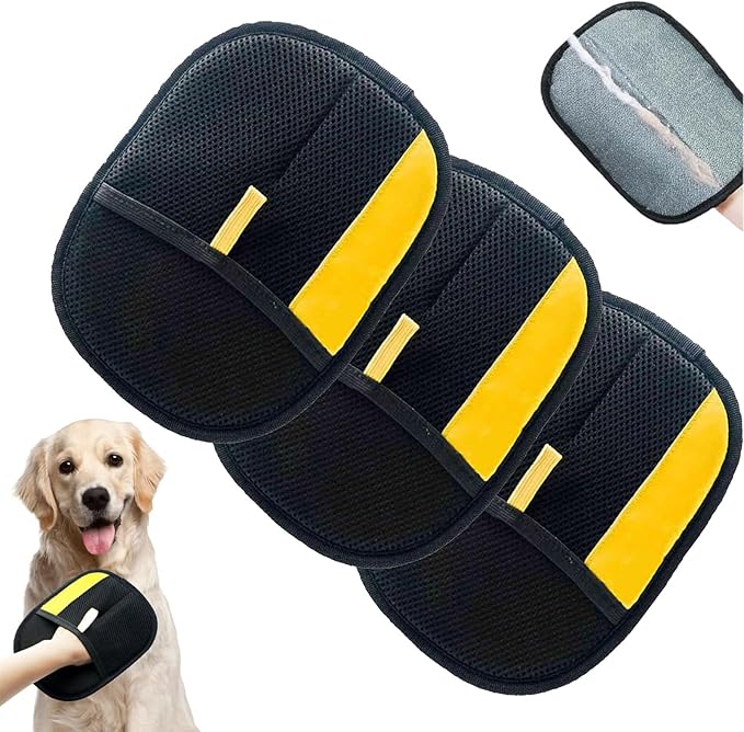 3pc Pet Hair Removal Glove,Pet Grooming Gloves,Cat Grooming for Hair Removal,Versatile Reusable Pet Hair Remover Glove-Mewly Pet