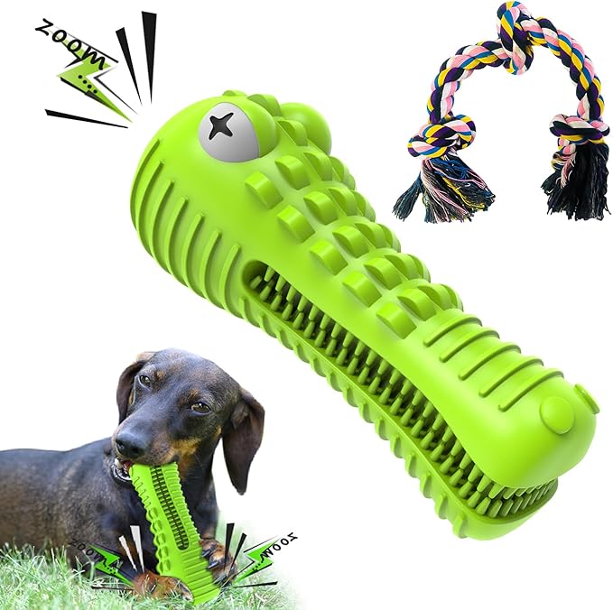 Dog Toys for Aggressive Chewers Large Medium Breed, Indestructible Dog Toothbrush Chew Toys, Squeaky Interactive Tough Extremely Durable, Dogs Toys to Keep Them Busy-Mewly Pet