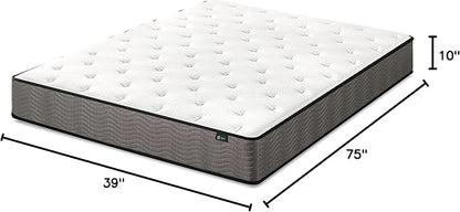 ZINUS 10 Inch Support Plus Pocket Spring Hybrid Mattress, Twin, Strong Coils for Durable Support, Pocket Innersprings for Motion Isolation, Mattress in A Box