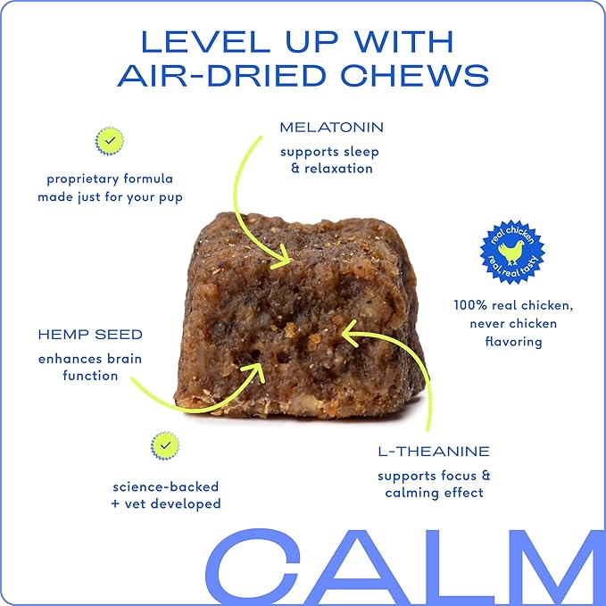 Native Pet Calming Chews for Dogs - Melatonin for Dogs Anxiety Relief - Grain Free All Natural Hemp Calming Treats & L-Theanine Helps Manage Stress & Separation Anxiety - Puppy Sleep Aid - 120 Chews-Mewly Pet
