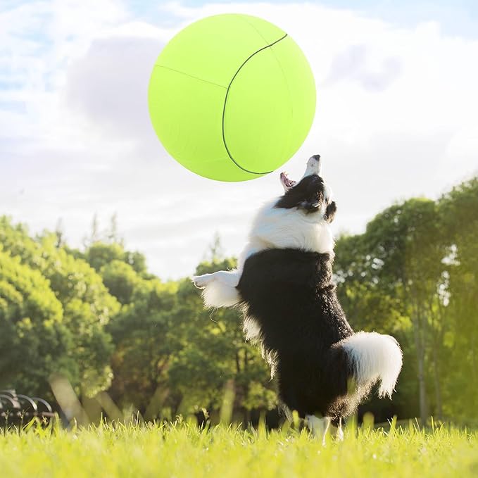 Herding Ball for Dogs & Horses - 20" with Cover Large Green Ball with Pump-Mewly Pet