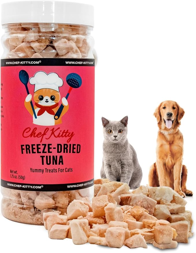 Freeze-Dried Tuna Treats for Cats & Dogs – 100% Wild Caught, Single Ingredient, High-Protein, Healthy Snack – No Additives or Preservatives – 1.7oz - Inspected & Tested in USA-Mewly Pet