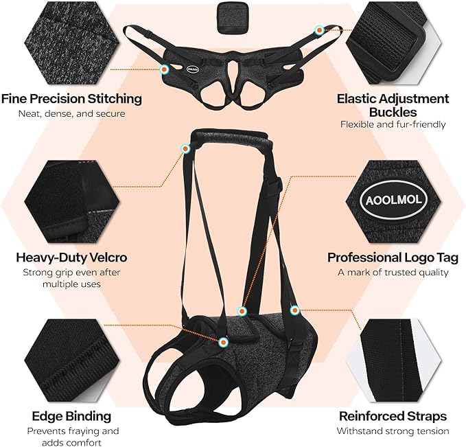 Dog Sling for Medium Large Dog Rear Leg, Lift Harness Provide Support with Muscle Atrophy and Joint Problems for Elderly Injured Arthritic Pet, Dog Weak Rear Legs Provides Rehabilitation Aid-Mewly Pet