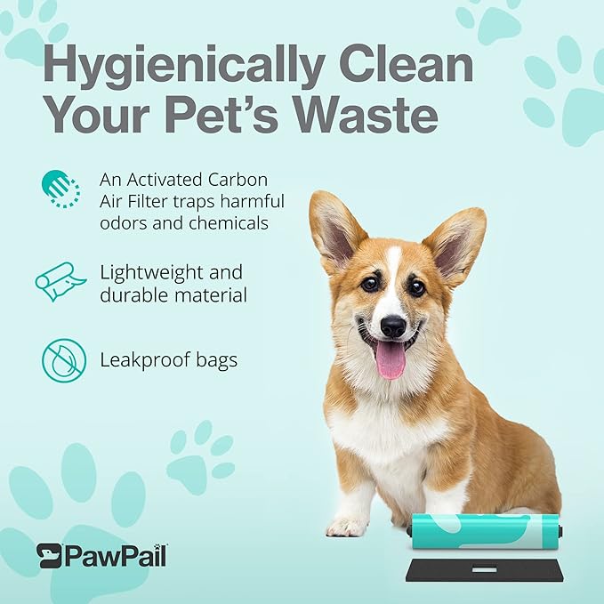 PawPail Dog Poop Bags with Activated Carbon Filter - Standard Roll | 1 Roll of 200 Pet Waste Bags-Mewly Pet