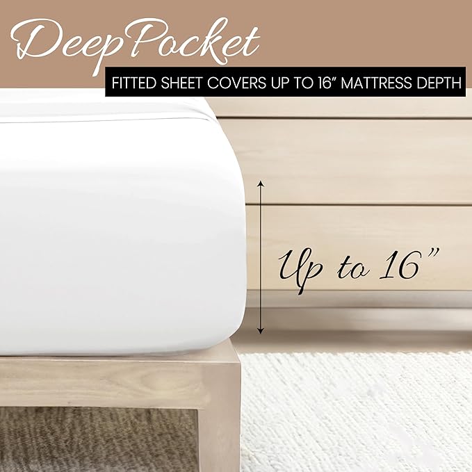 Linen Market Brushed Microfiber Twin Sheet Set 3 Piece – Oeko-TEX Certified Ultra Soft & Wrinkle-Free - 16" Deep Pocket Sheets - Easy Care Twin Size - White