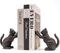 Ambipolar Cat Decorative Bookends, Unique Book Ends to Hold Books Heavy Duty for Office Desk, Vintage Antique Black Home Decor, Shelf Decoration, Modern Living Room Decor