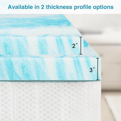 Mattress Topper, King Size Cooling Memory Foam Bed Toppers, 2 Inch Soft Mattress Pads for Sleeper Sofa, RV, Camper, CertiPUR-US Certified