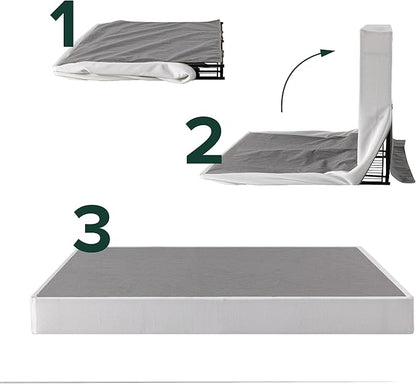 ZINUS 9 Inch Box Spring with Cover, No Assembly Mattress Foundation, Sturdy Metal Structure, Twin XL, White
