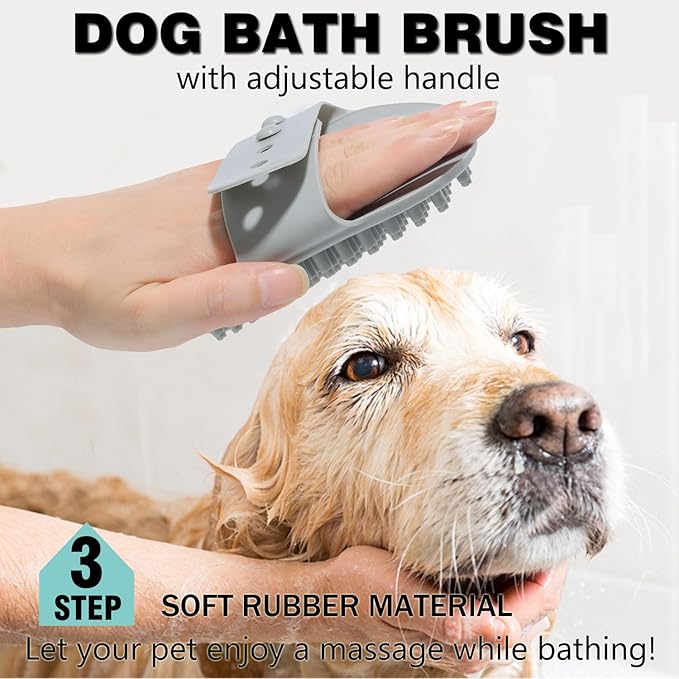 3PCS Dog Grooming Brush - Dog Brush for Shedding Massaging Bathing - Double Sided Shedding, Dematting Undercoat Rake - Self Cleaning Slicker Comb for Dogs and Cats with Long or Short Coats-Mewly Pet
