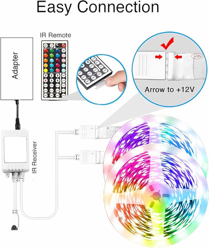 VOLIVO LED Strip Lights for Bedroom 200ft, Smart Bluetooth RGB Light Strips with App Control & Music Sync, Color Changing LED Lights for Room, Home, Party Decor