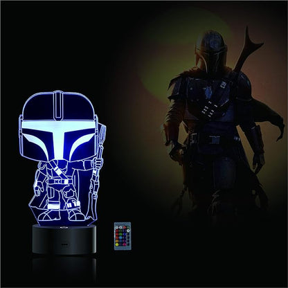 2 Bases 5 Patterns Star Wars Gifts 3D Illusion Lamp - Baby Yoda Night Light, 7 Color Change, Christmas Gifts for Star Wars Fans Boys Girls Men